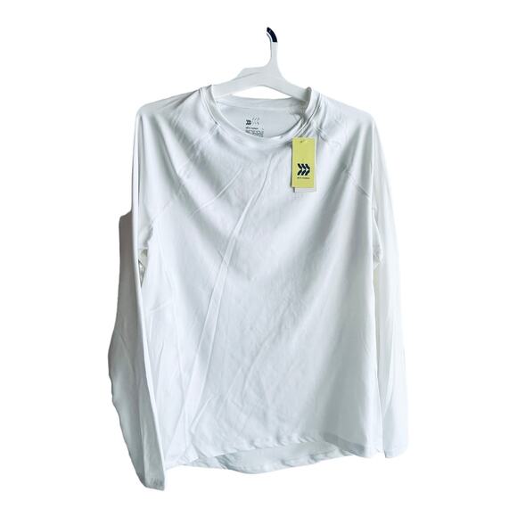 NEW Mens Athletic Fit TEE LG Long Sleeve T Shirt White Activewear Top UPF50+ NWT - Picture 1 of 9
